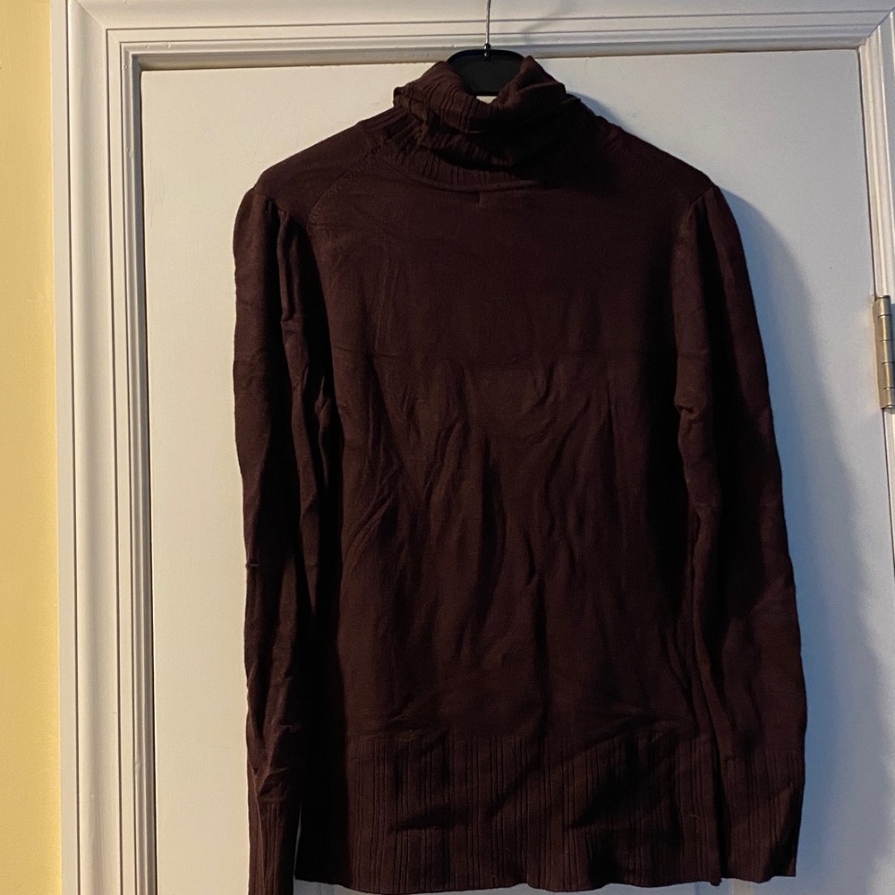 BCBG MaxAzria  DarkChocolateBrown Stretch TurtleneckSweater Excellent Condition - Picture 8 of 12